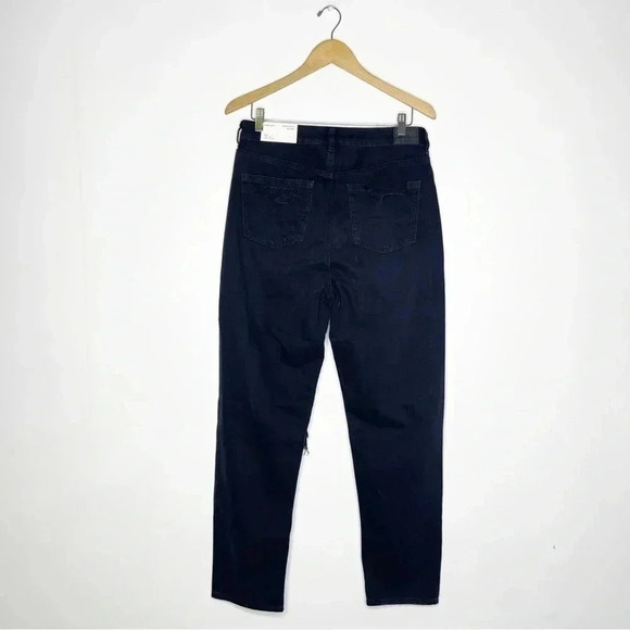 American Eagle Mom Jeans Black Distressed Denim Size 10 / 29 Long NWT - Picture 7 of 7